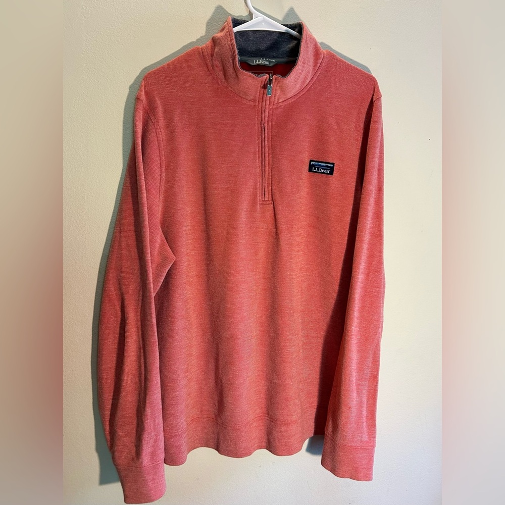 LL Bean Pullover Quarter Zip Lightweight Long Sleeve Sweater Men’s Size Large